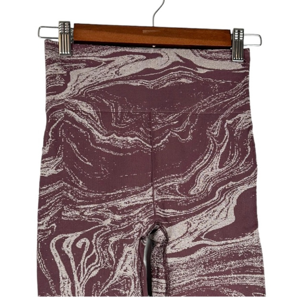 ATHLETA Aurora Shine Tight Spiced Cabernet Purple Grey Swirl Size XS - Picture 3 of 8